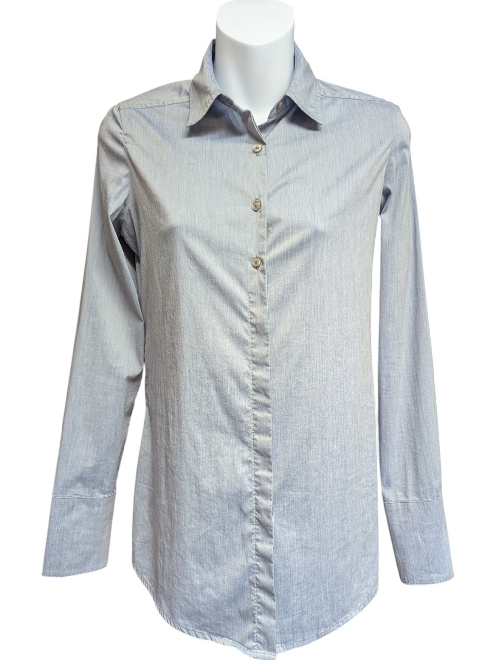 Jordan Louis Blue Button Down Long Sleeve Blouse